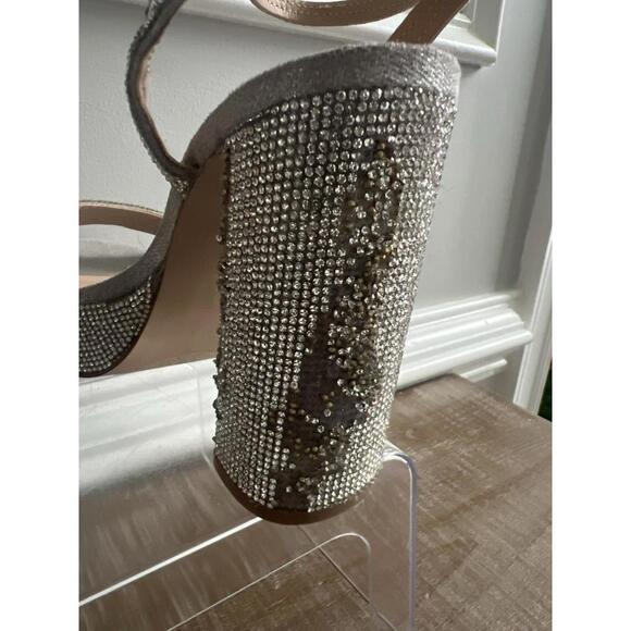 Steve Madden Silver Rhinestone Platform Heels Women’s Size 7.5 - Picture 8 of 9